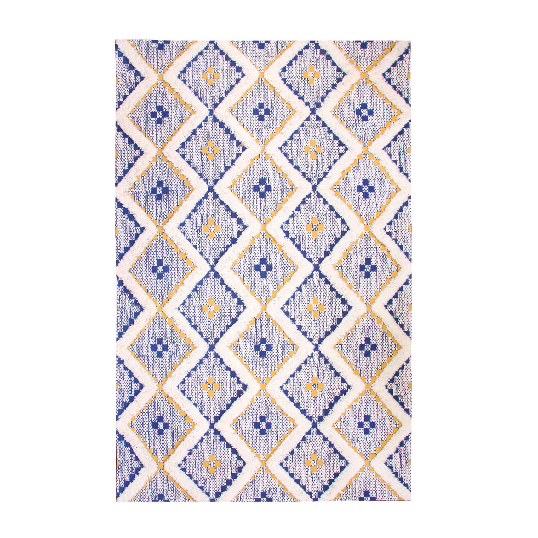 Taluah Cotton Wool Blend Geometric Indoor Area Rug Or Door Mat