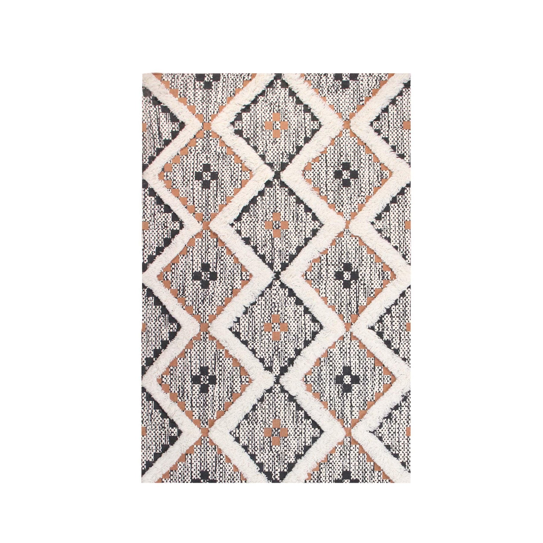 Taluah Cotton Wool Blend Geometric Indoor Area Rug Or Door Mat