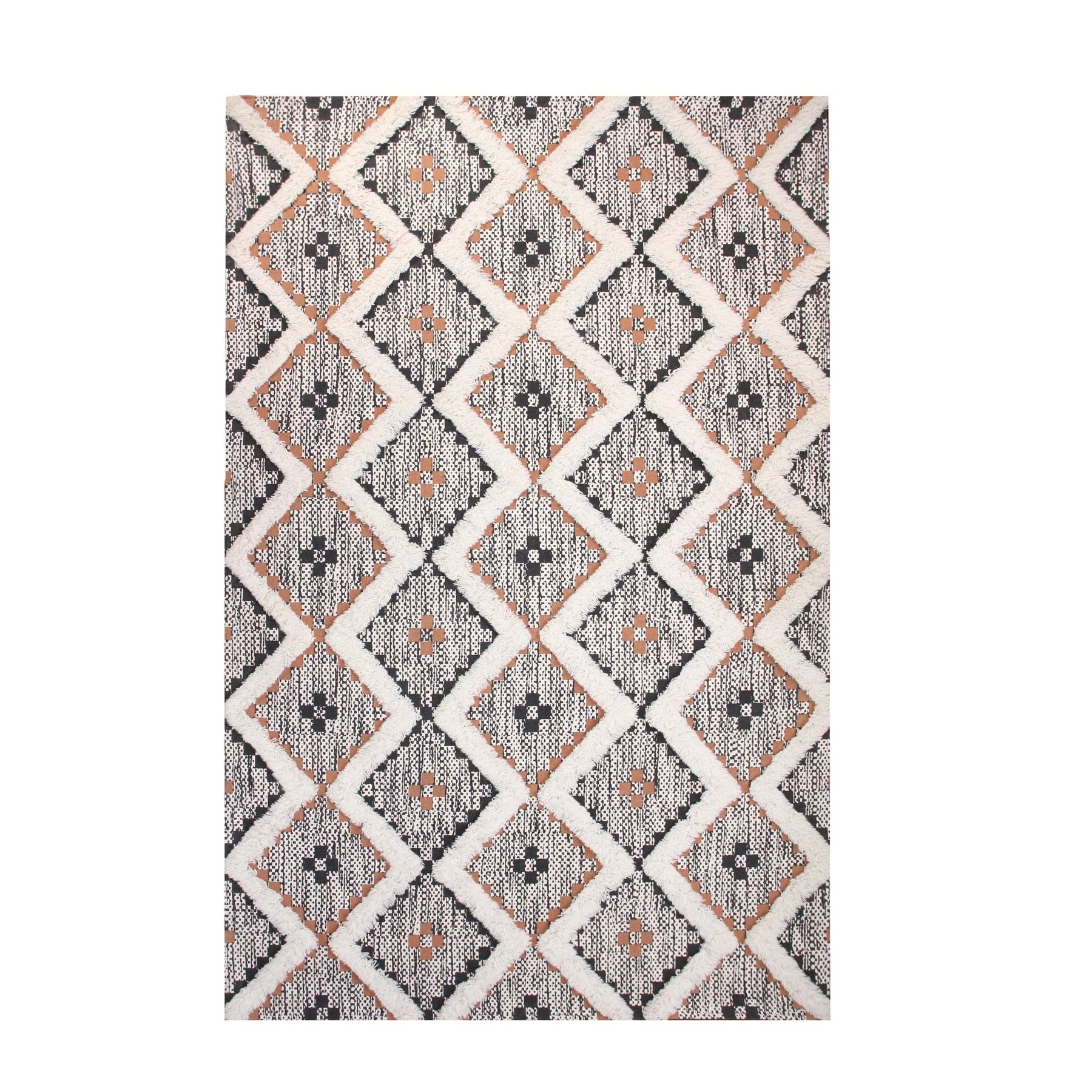 Taluah Cotton Wool Blend Geometric Indoor Area Rug Or Door Mat
