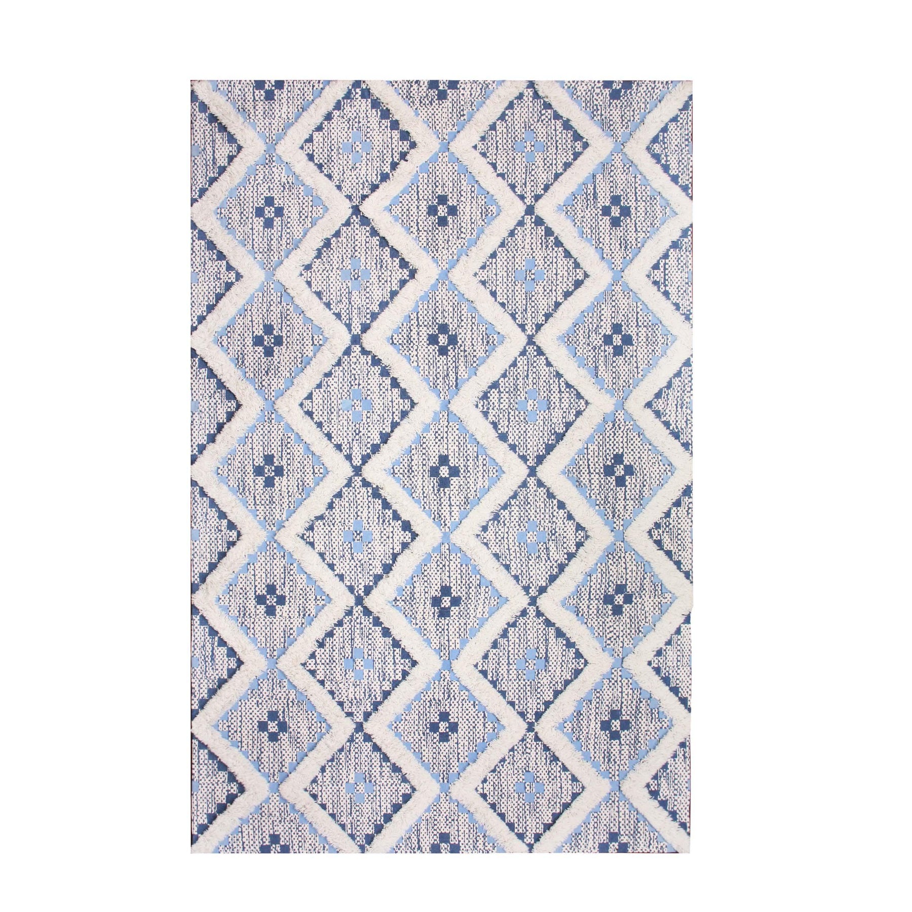 Taluah Cotton Wool Blend Geometric Indoor Area Rug Or Door Mat