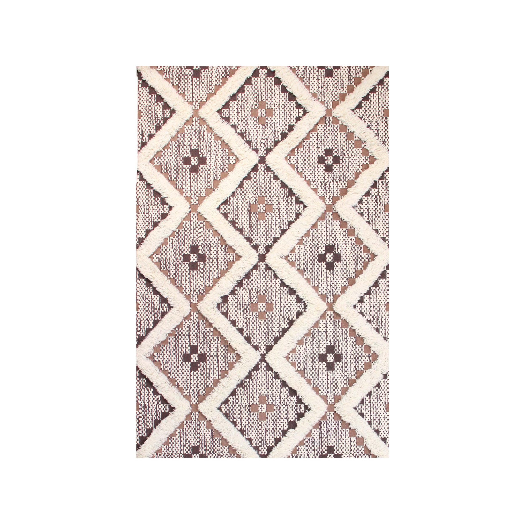 Taluah Cotton Wool Blend Geometric Indoor Area Rug Or Door Mat