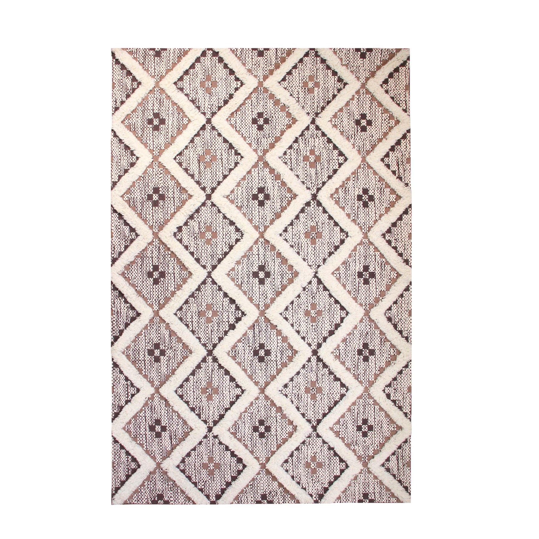 Taluah Cotton Wool Blend Geometric Indoor Area Rug Or Door Mat