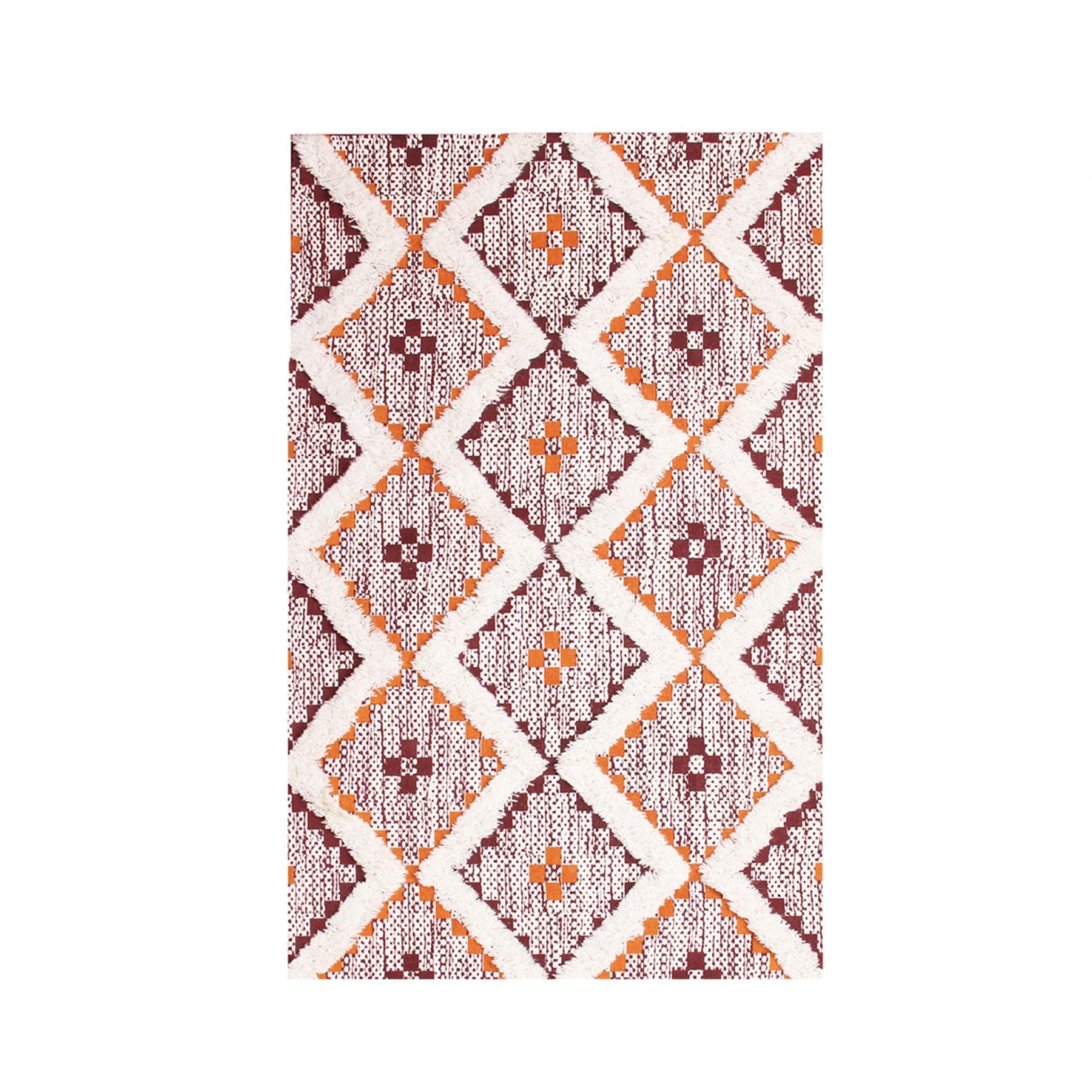 Taluah Cotton Wool Blend Geometric Indoor Area Rug Or Door Mat