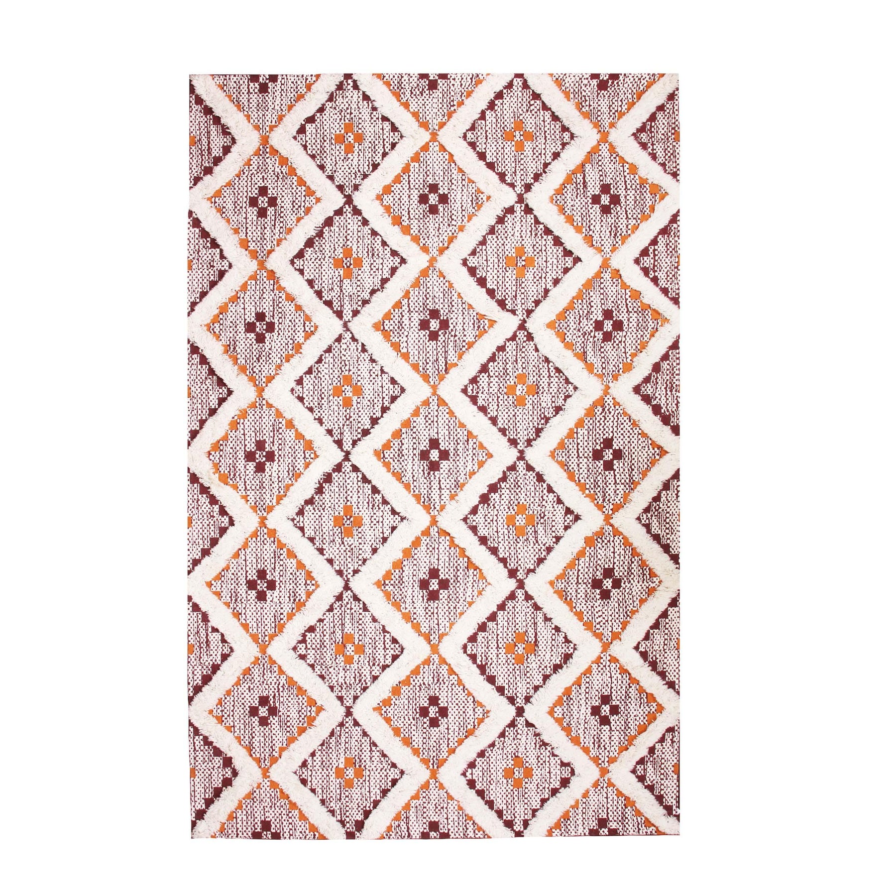 Taluah Cotton Wool Blend Geometric Indoor Area Rug Or Door Mat
