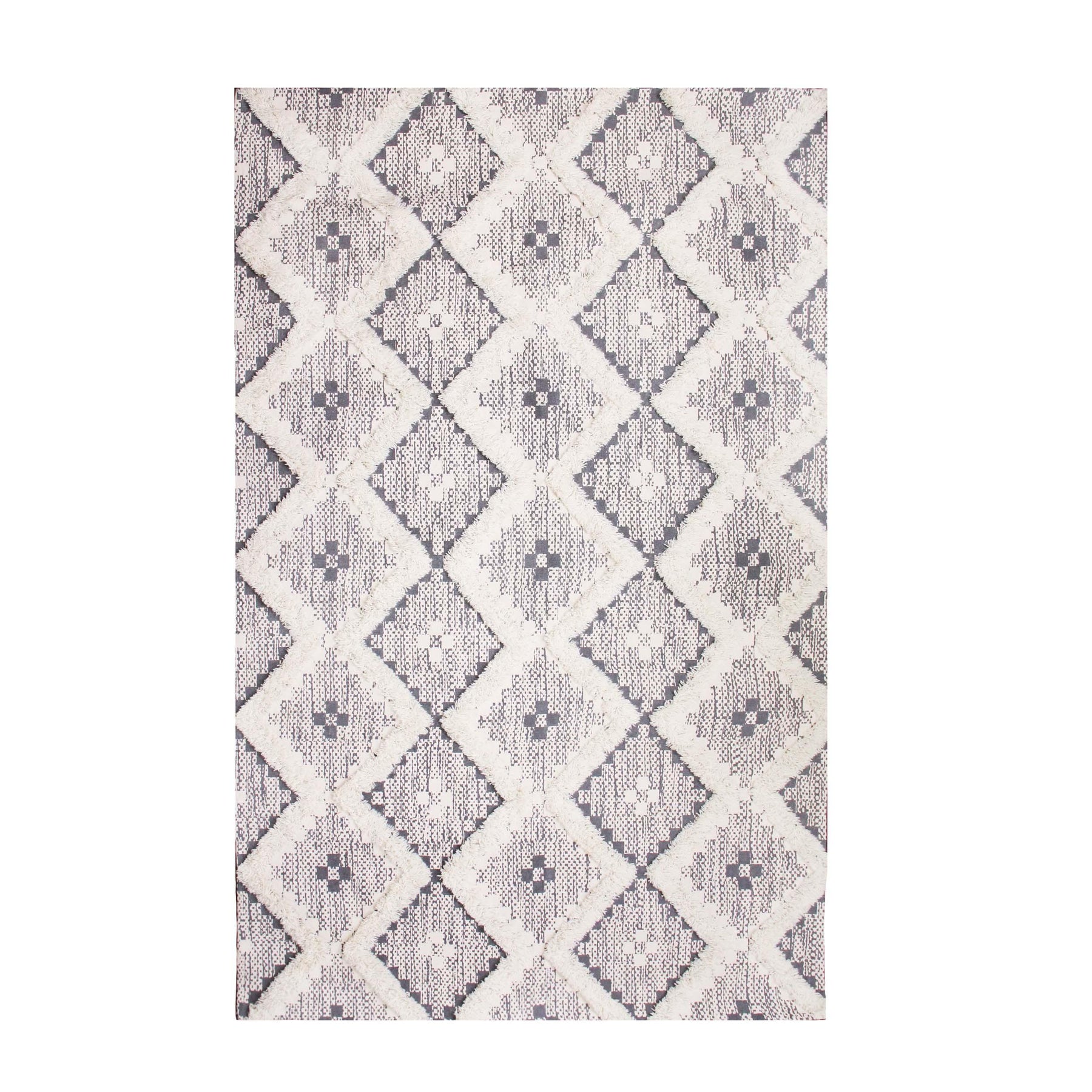Taluah Cotton Wool Blend Geometric Indoor Area Rug Or Door Mat