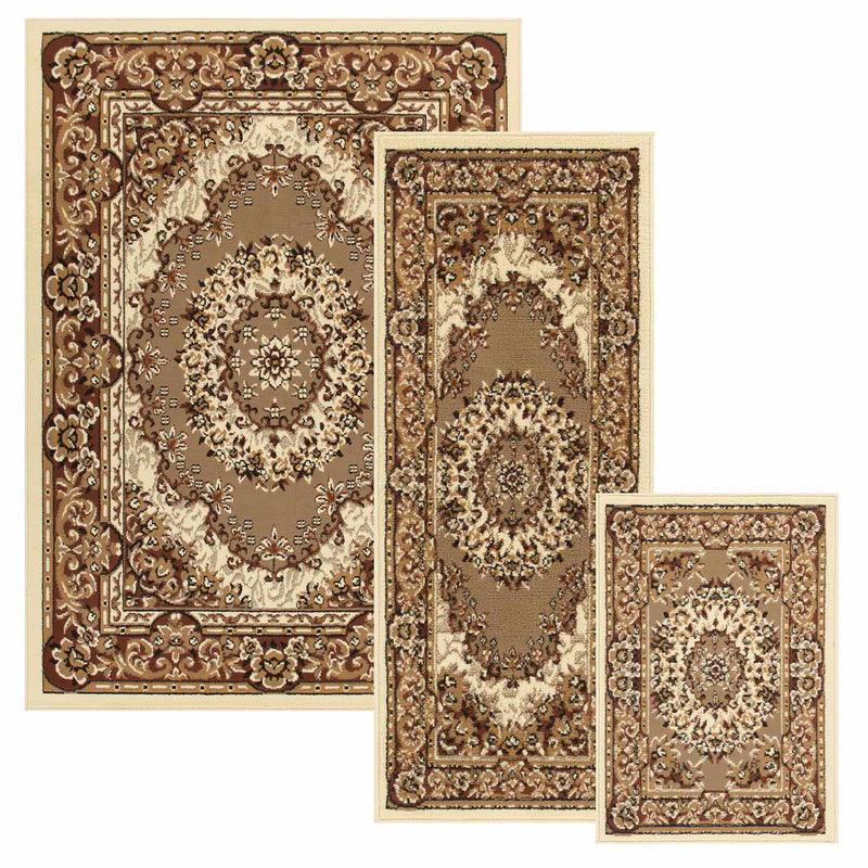 Tayana Oriental Floral Medallion Indoor 3 Piece Area Rug Set