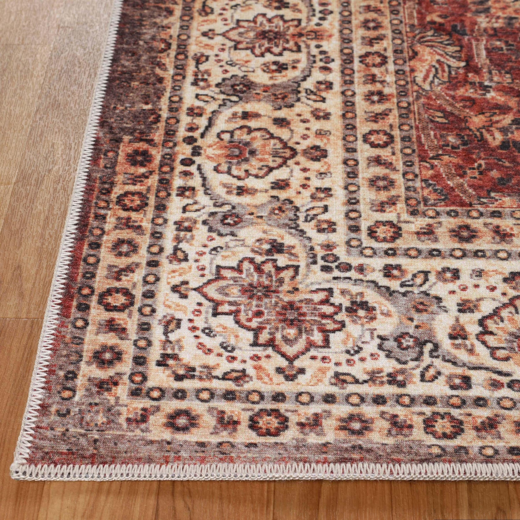 Toucan Geometric Medallion Non-Slip Washable Indoor Area Rug