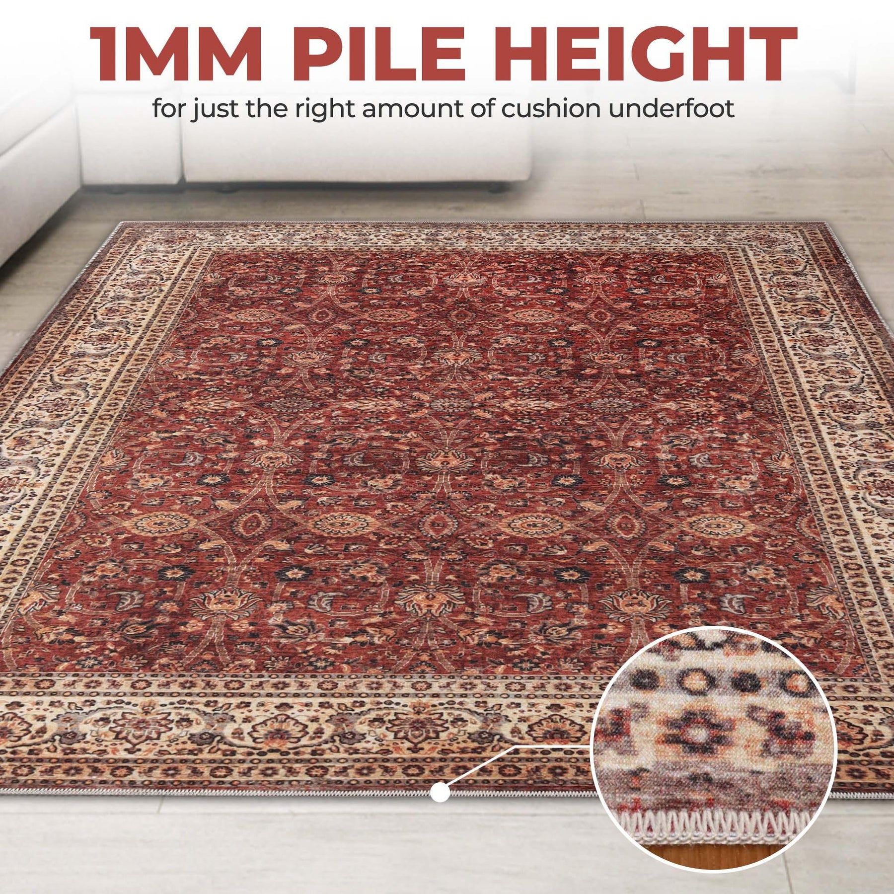 Toucan Geometric Medallion Non-Slip Washable Indoor Area Rug