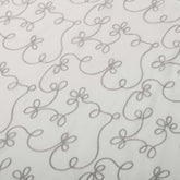 Traditional Embroidered Scroll Sheer Grommet Curtain Panel Set