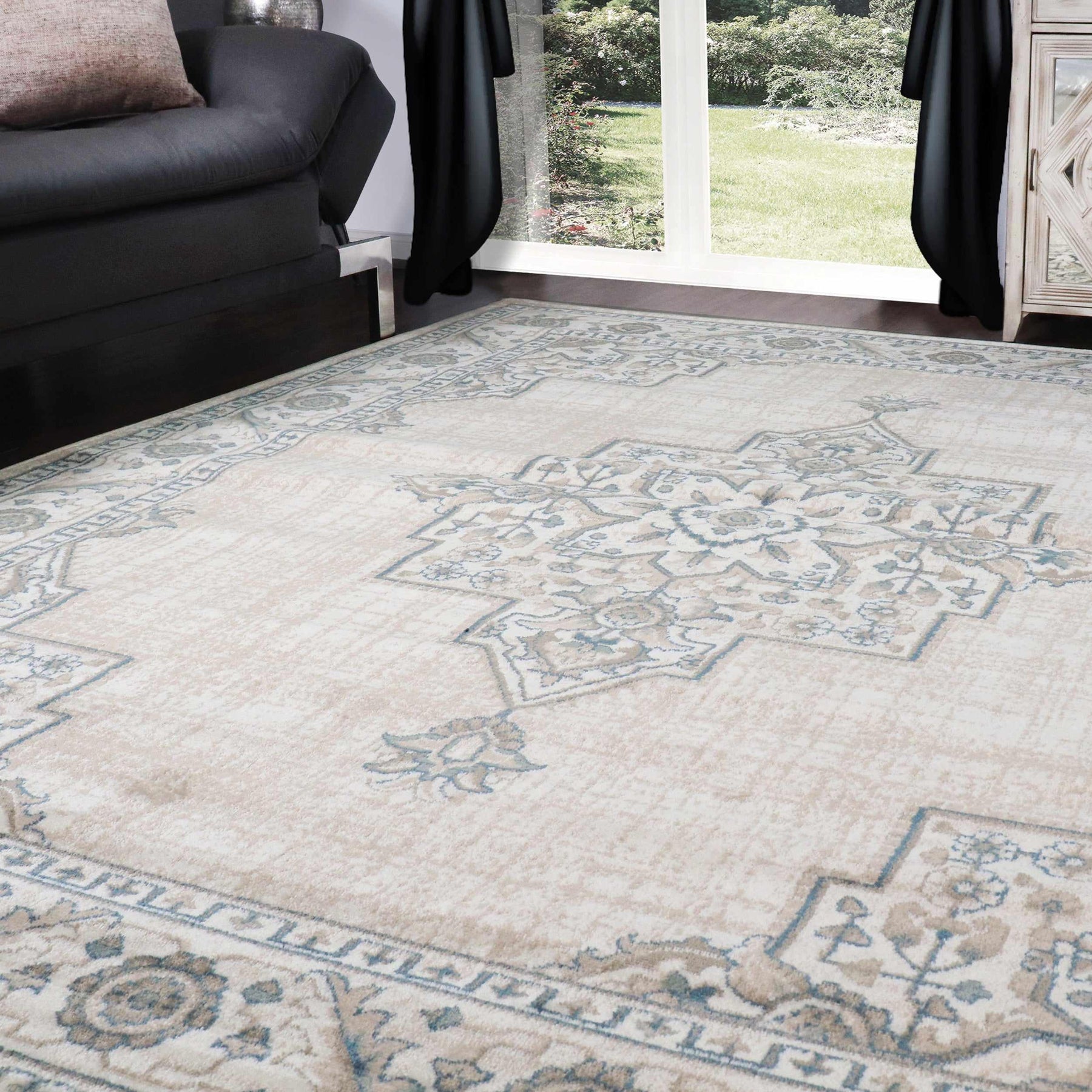 Traditional Geometric Floral Medallion Indoor Area Rug