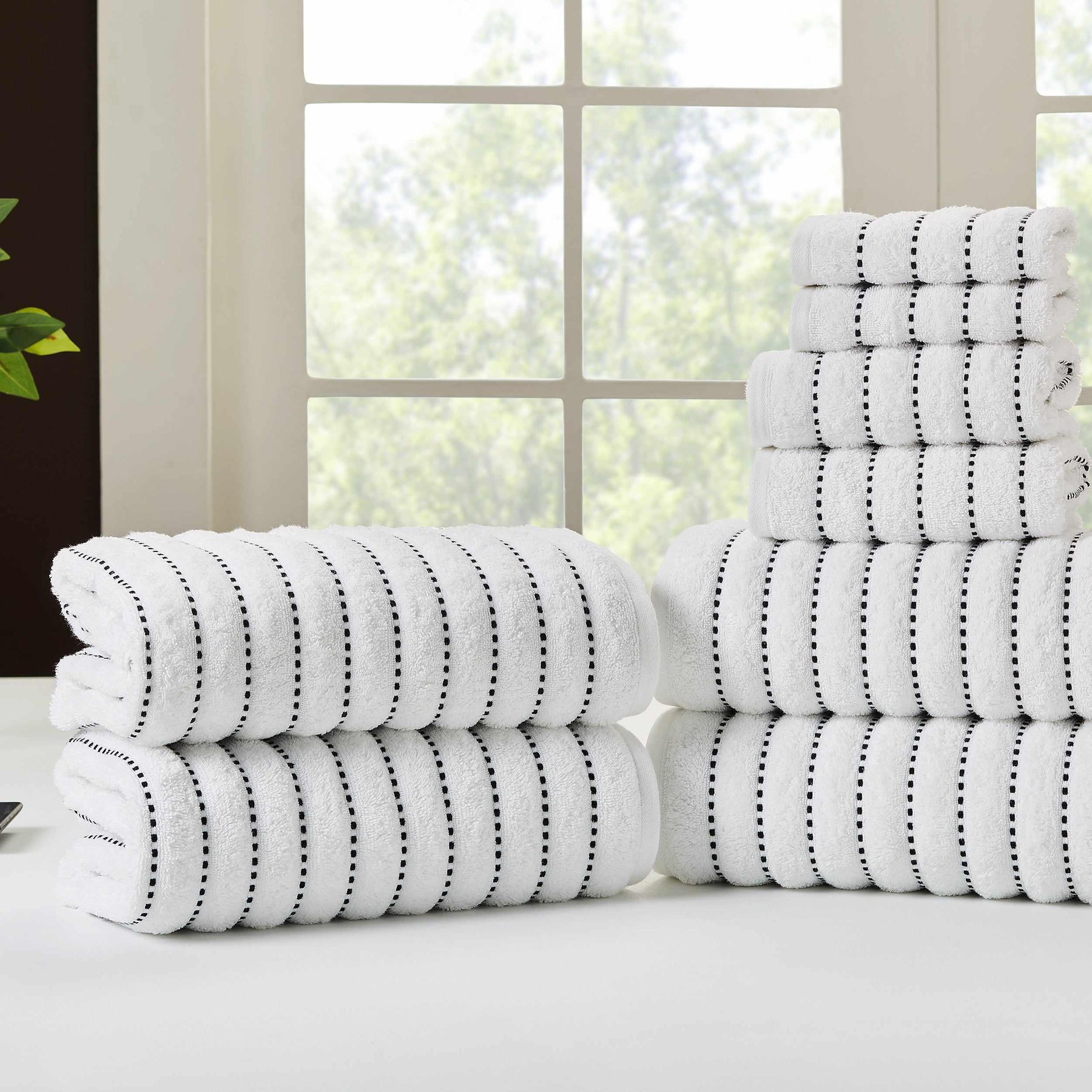 Traditional Organic Wave 650 GSM 8 Piece Towel Set