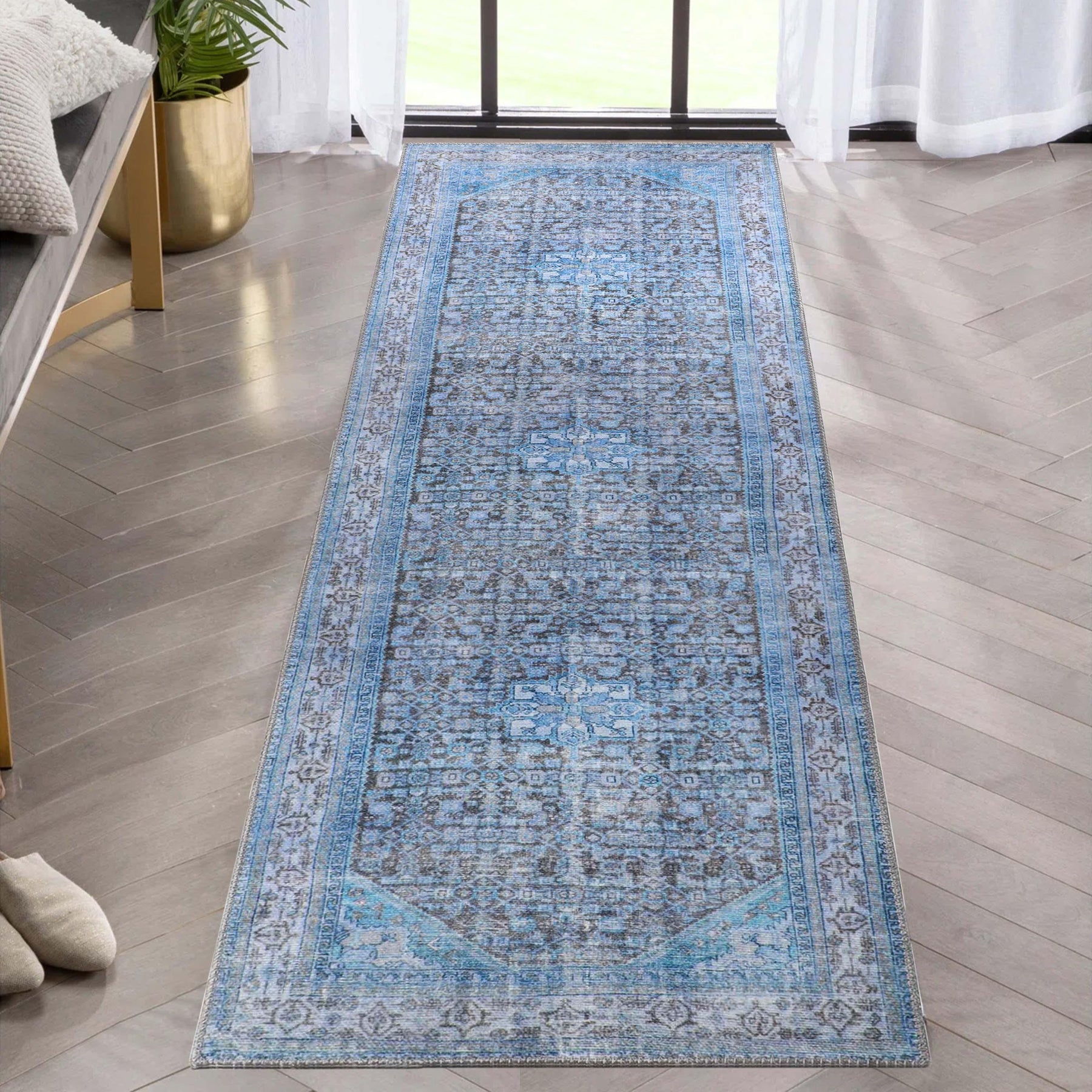 Traditional Oriental Medallion Indoor Area Rug Or Runner Rug