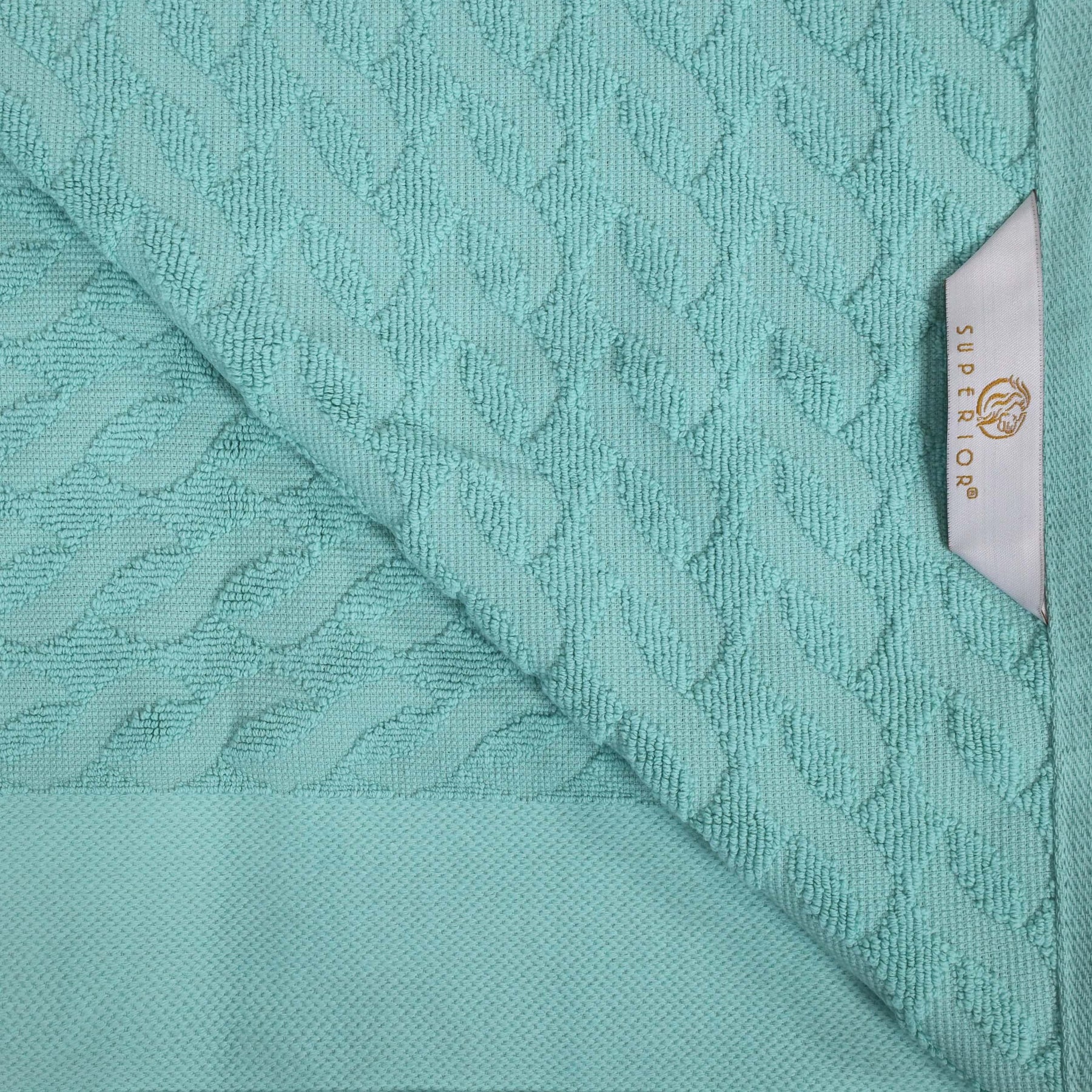 Turkish Cotton Jacquard Herringbone and Solid 12 Piece Face Towel Set
