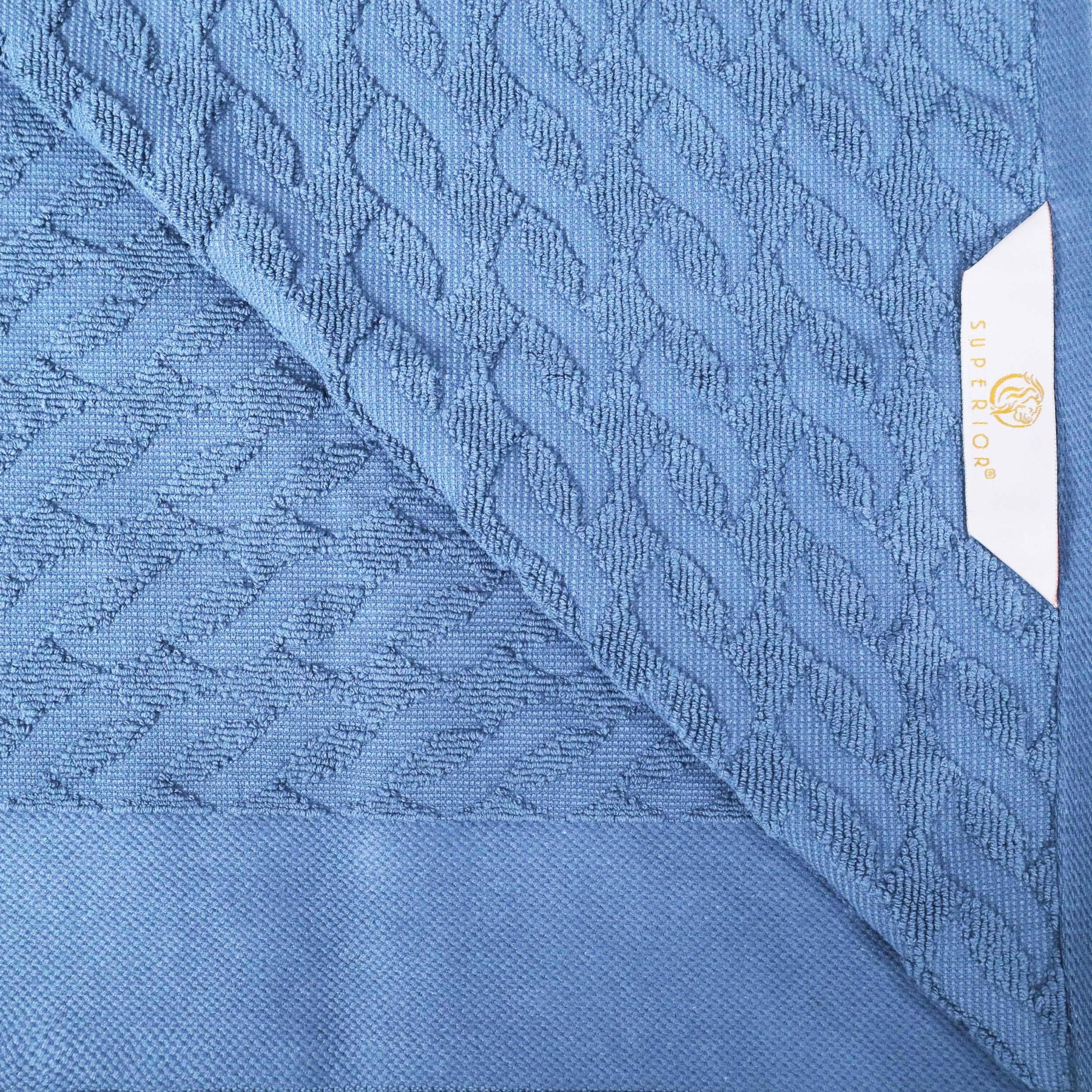 Turkish Cotton Jacquard Herringbone and Solid 12 Piece Face Towel Set