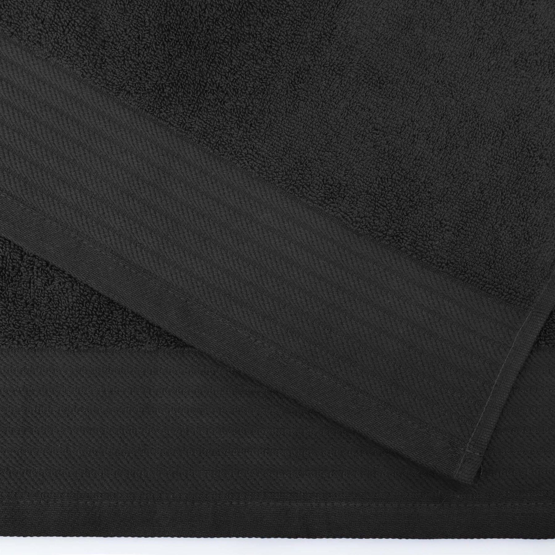 Turkish Cotton Jacquard Herringbone and Solid 4 Piece Bath Towel Set