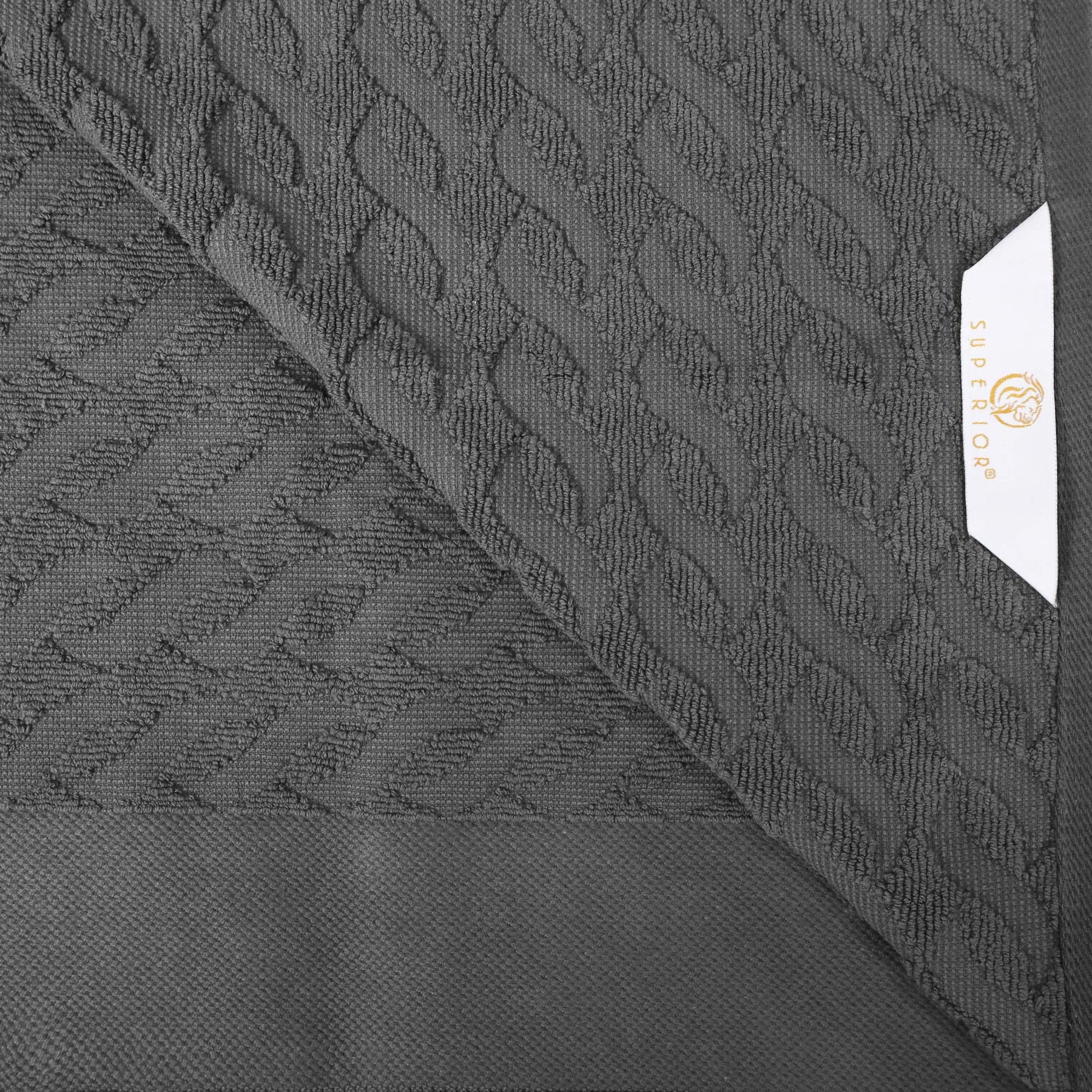 Turkish Cotton Jacquard Herringbone and Solid 6 Piece Hand Towel Set