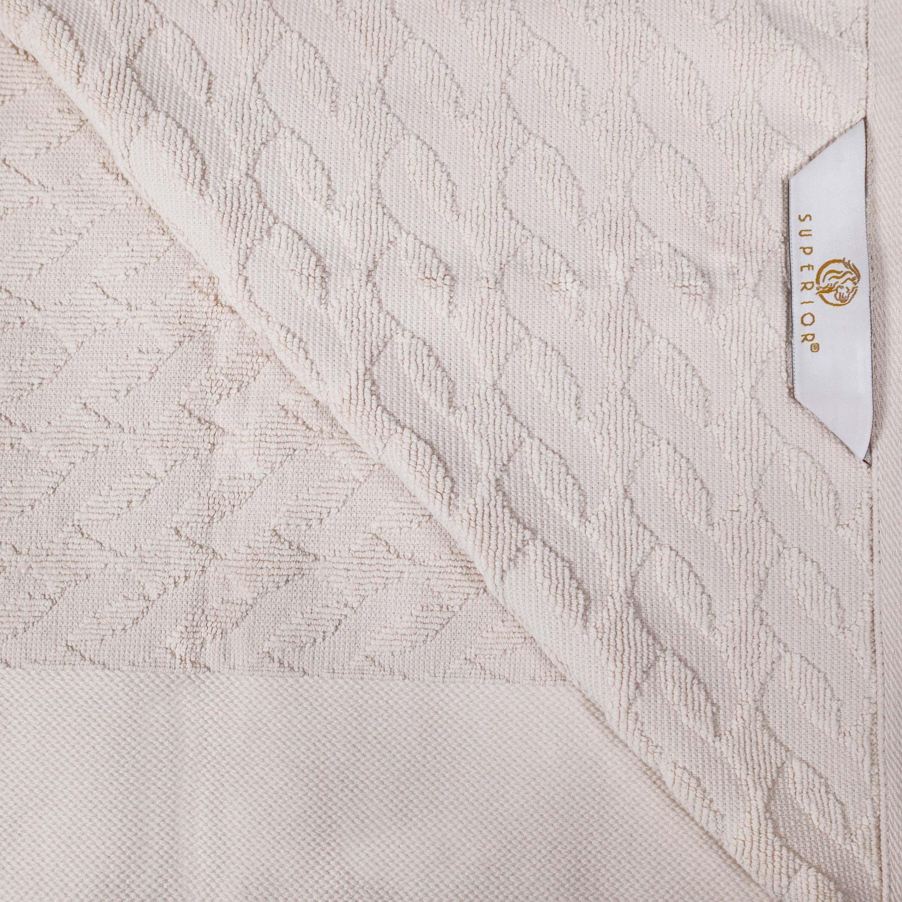 Turkish Cotton Jacquard Herringbone and Solid 6 Piece Hand Towel Set