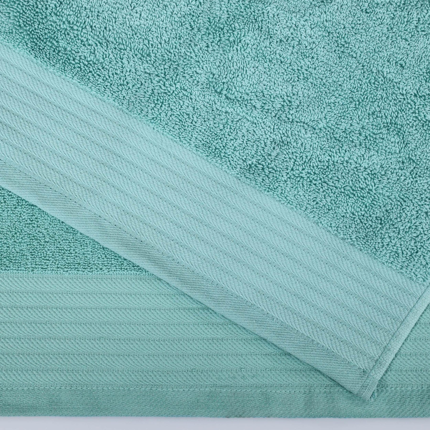 Turkish Cotton Jacquard Herringbone and Solid 6 Piece Hand Towel Set