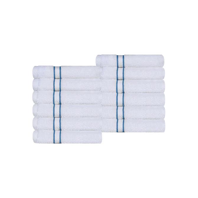 Turkish Cotton Ultra Plush Absorbent Solid 12-Piece Face Towel Set