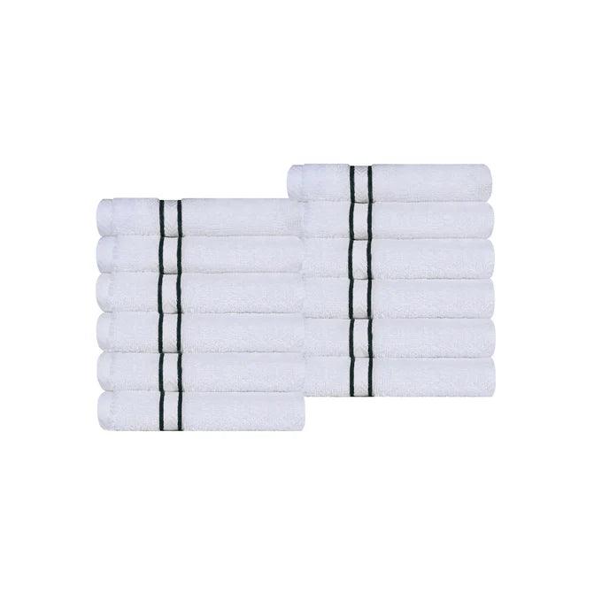 Turkish Cotton Ultra Plush Absorbent Solid 12-Piece Face Towel Set