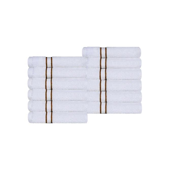 Turkish Cotton Ultra Plush Absorbent Solid 12-Piece Face Towel Set
