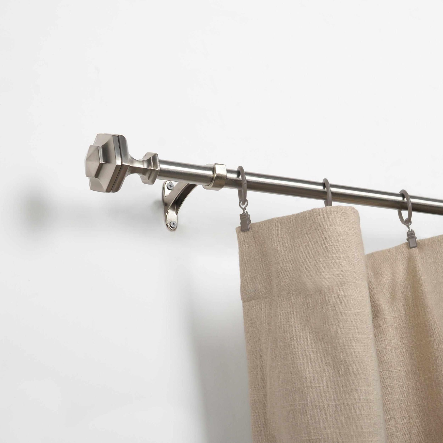 Tuscan Adjustable Curtain Rod in Brushed Nickel