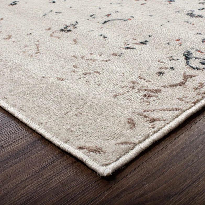 Ulani Distressed Modern Damask Indoor Area Rug Or Runner Bone