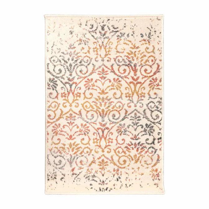 Ulani Distressed Modern Damask Indoor Area Rug Or Runner Bone