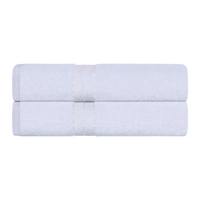 Ultra Plush Turkish Cotton Absorbent Solid 2 Piece Bath Sheet Set