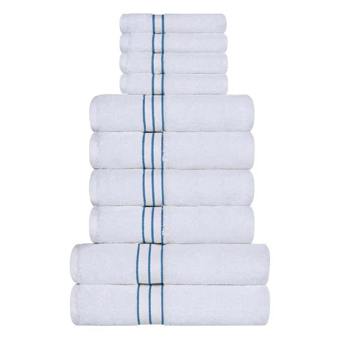 Ultra-Plush Turkish Cotton Absorbent Solid Assorted 10 Piece Towel Set