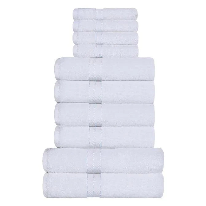 Ultra-Plush Turkish Cotton Absorbent Solid Assorted 10 Piece Towel Set