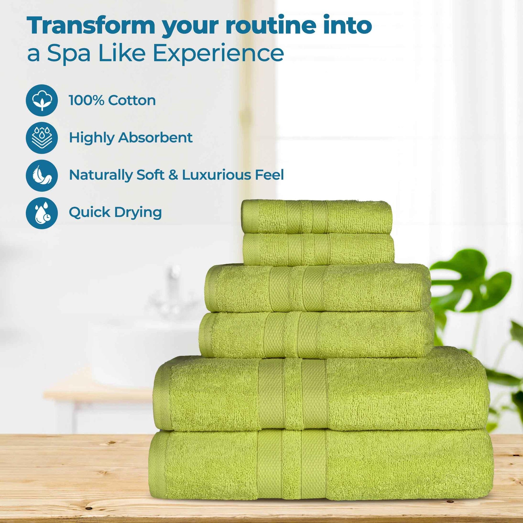 Ultra-Soft Cotton Absorbent Quick-Drying 12 Piece Assorted Towel Set