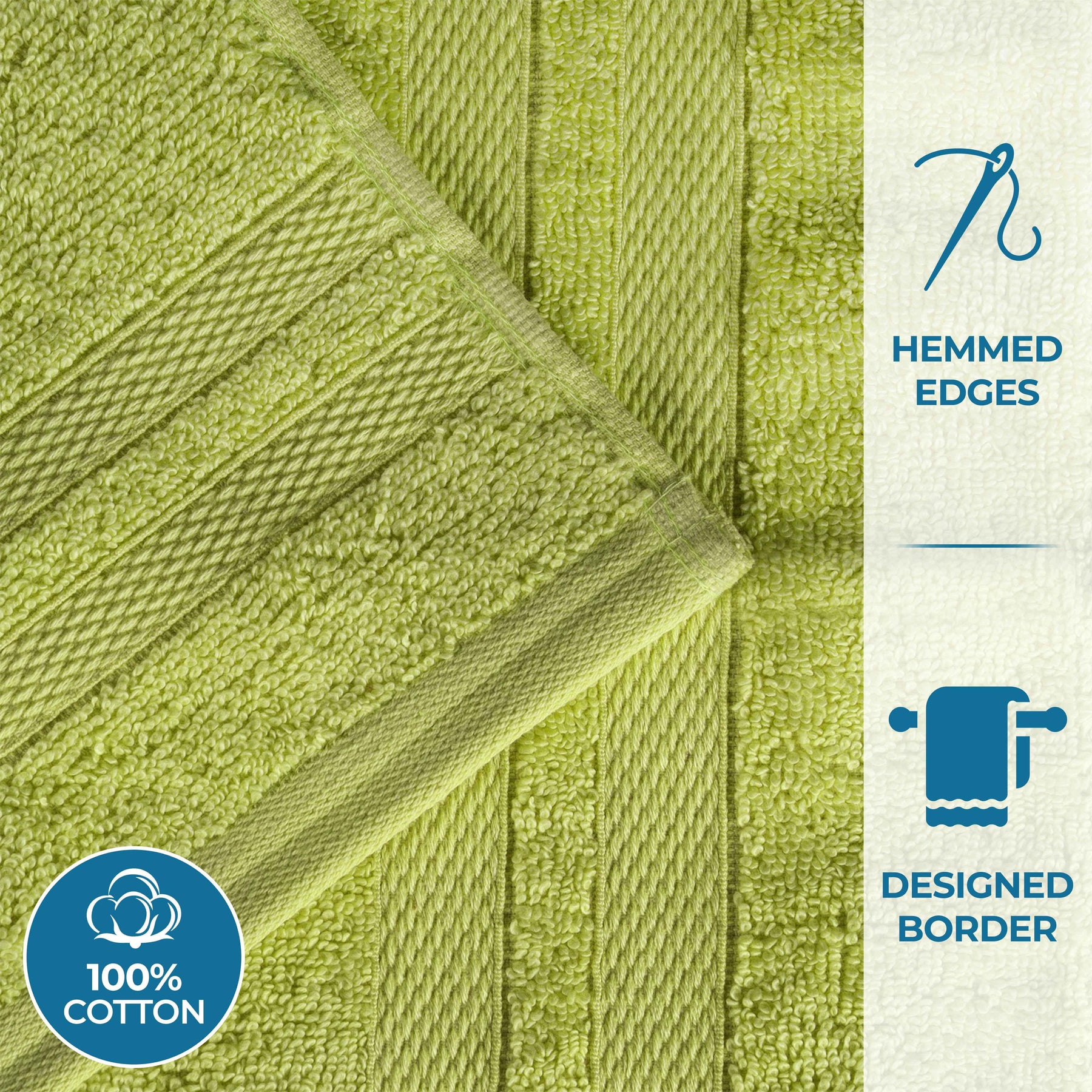 Ultra-Soft Cotton Absorbent Quick-Drying 12 Piece Assorted Towel Set