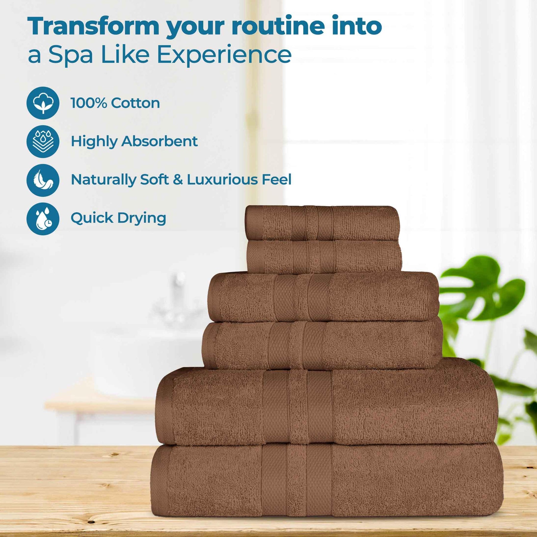 Ultra-Soft Cotton Absorbent Quick-Drying 12 Piece Assorted Towel Set