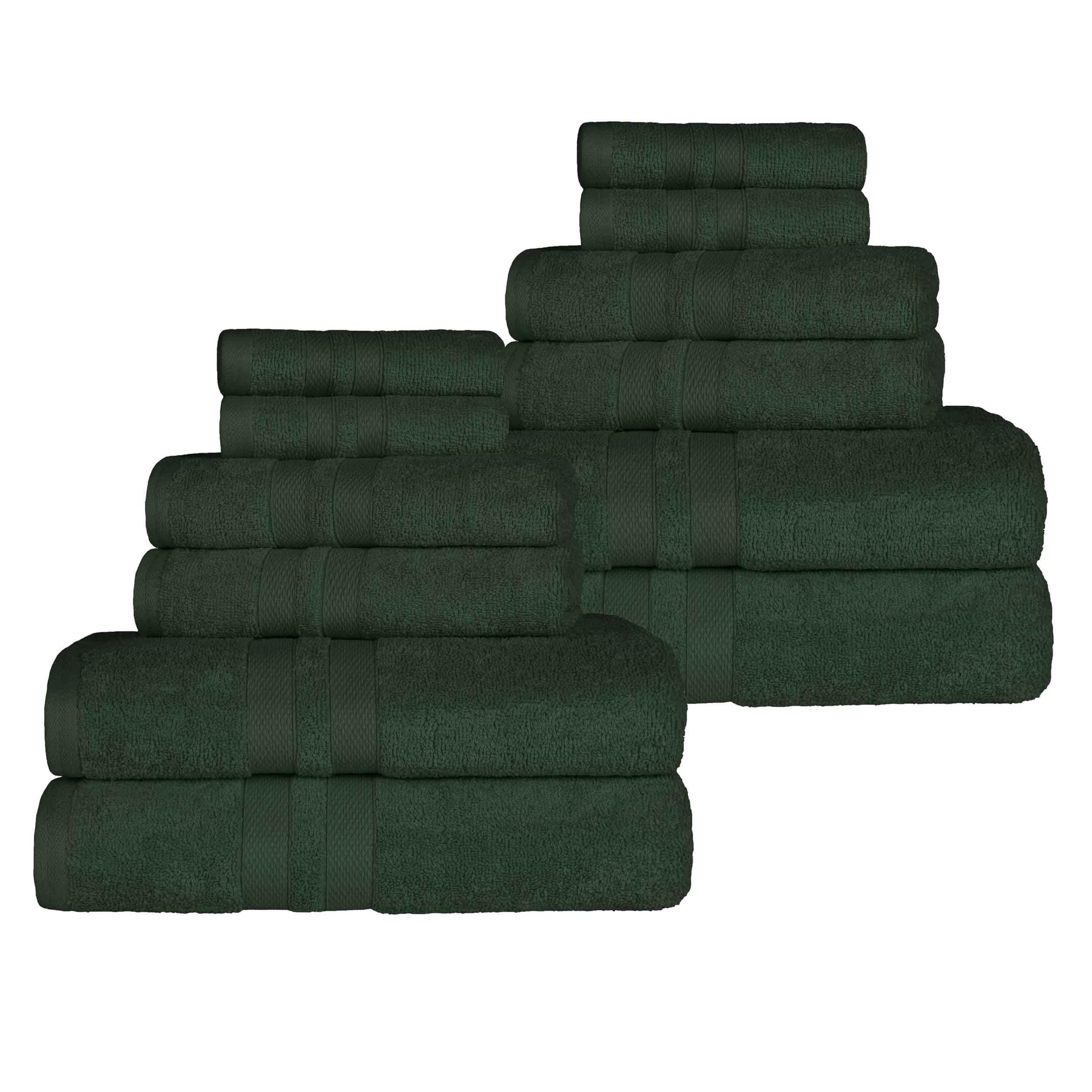 Ultra-Soft Cotton Absorbent Quick-Drying 12 Piece Assorted Towel Set