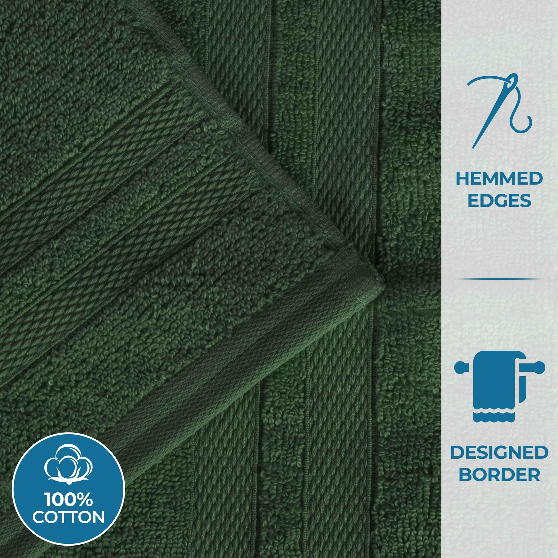 Ultra-Soft Cotton Absorbent Quick-Drying 12 Piece Assorted Towel Set