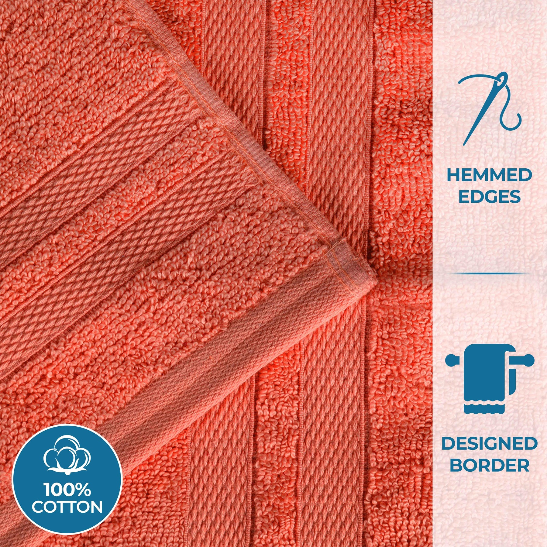 Ultra-Soft Cotton Absorbent Quick-Drying 12 Piece Assorted Towel Set