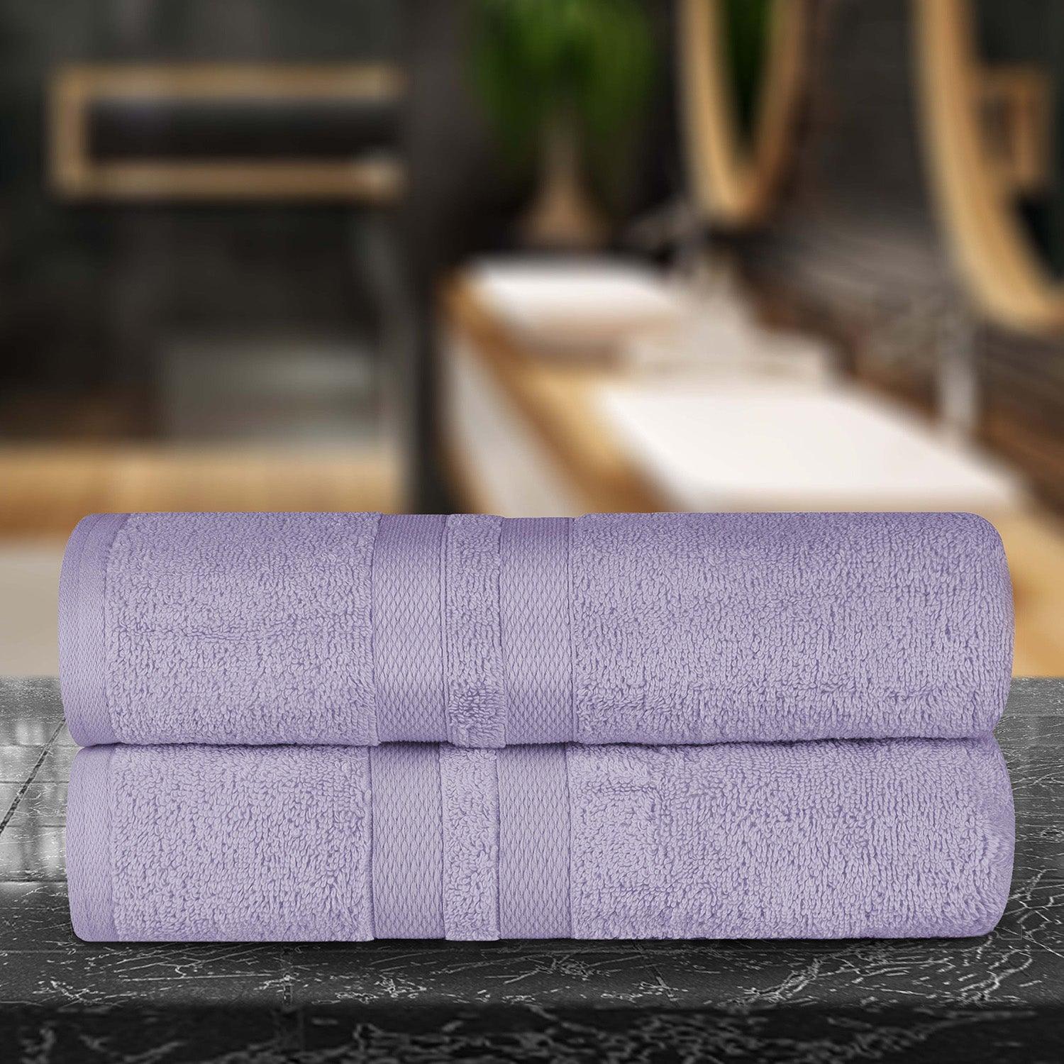 Ultra-Soft Cotton Absorbent Quick-Drying Solid Bath Sheet Set of 2