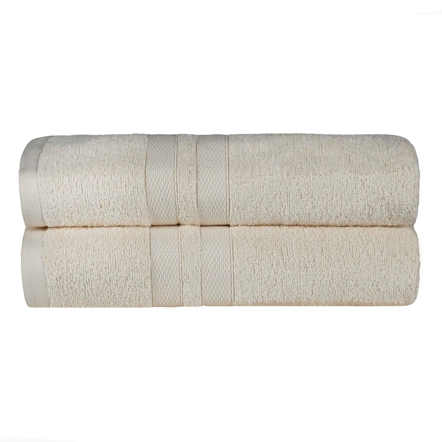 Ultra-Soft Cotton Absorbent Quick-Drying Solid Bath Sheet Set of 2