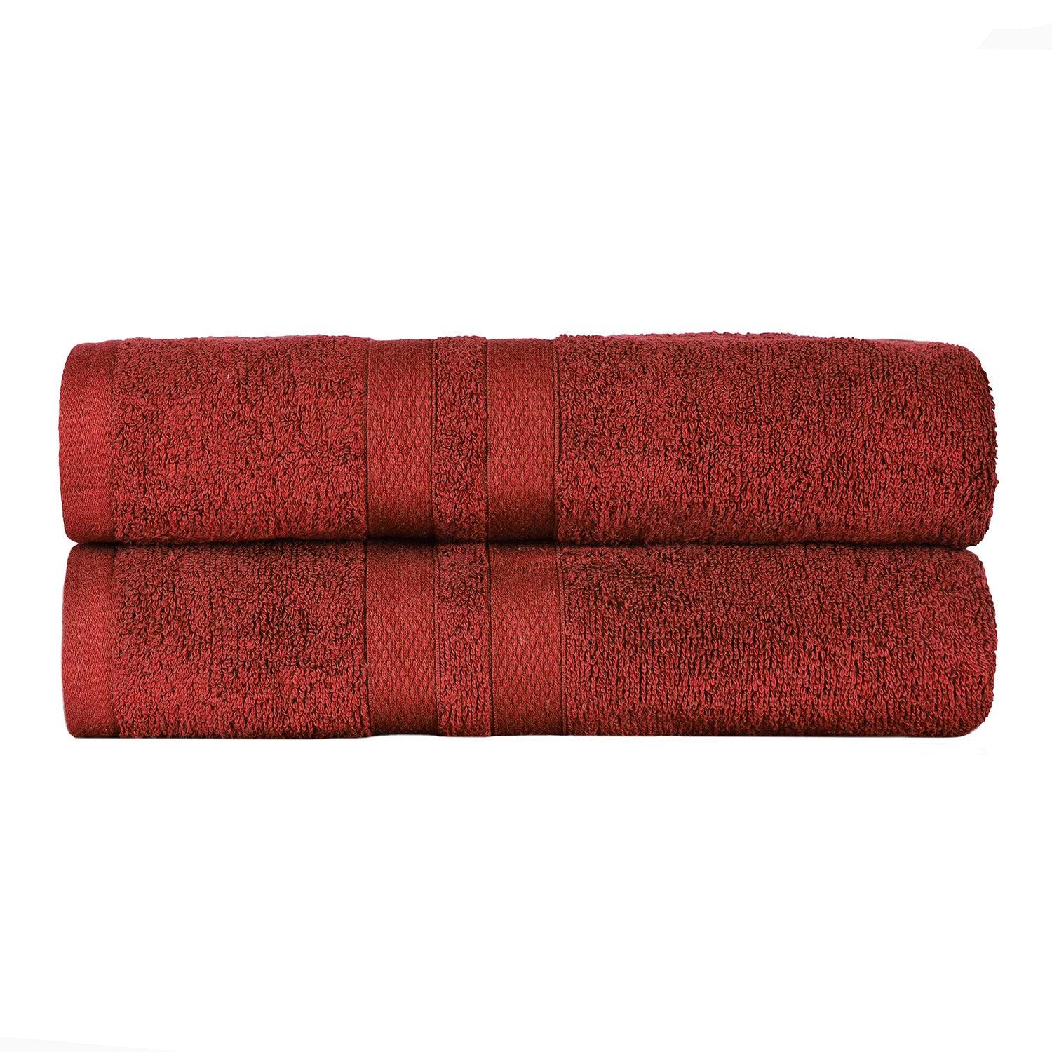 Ultra-Soft Cotton Absorbent Quick-Drying Solid Bath Sheet Set of 2