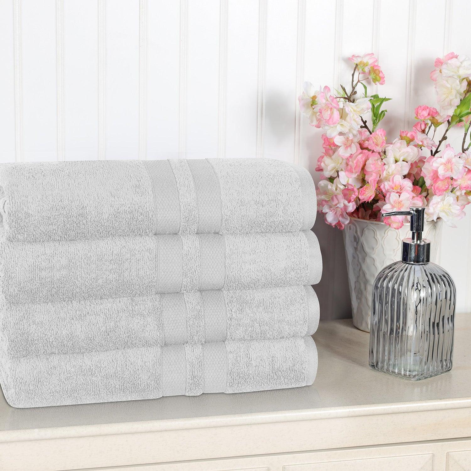 Ultra Soft Cotton Absorbent Solid Bath Towel Set of 4