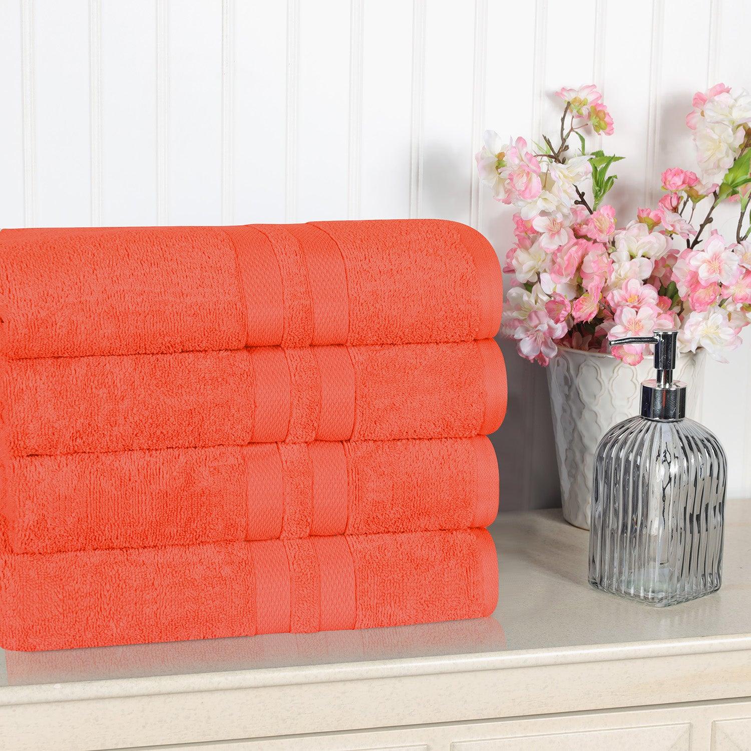 Ultra Soft Cotton Absorbent Solid Bath Towel Set of 4