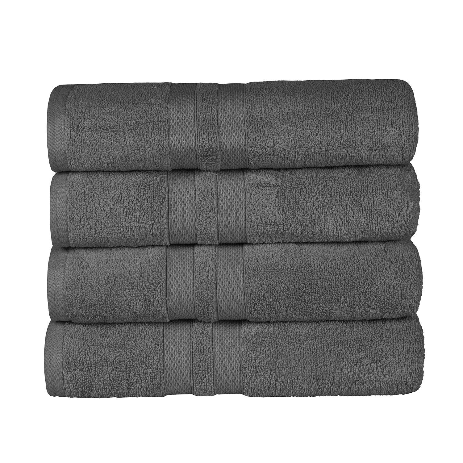 Ultra Soft Cotton Absorbent Solid Bath Towel Set of 4
