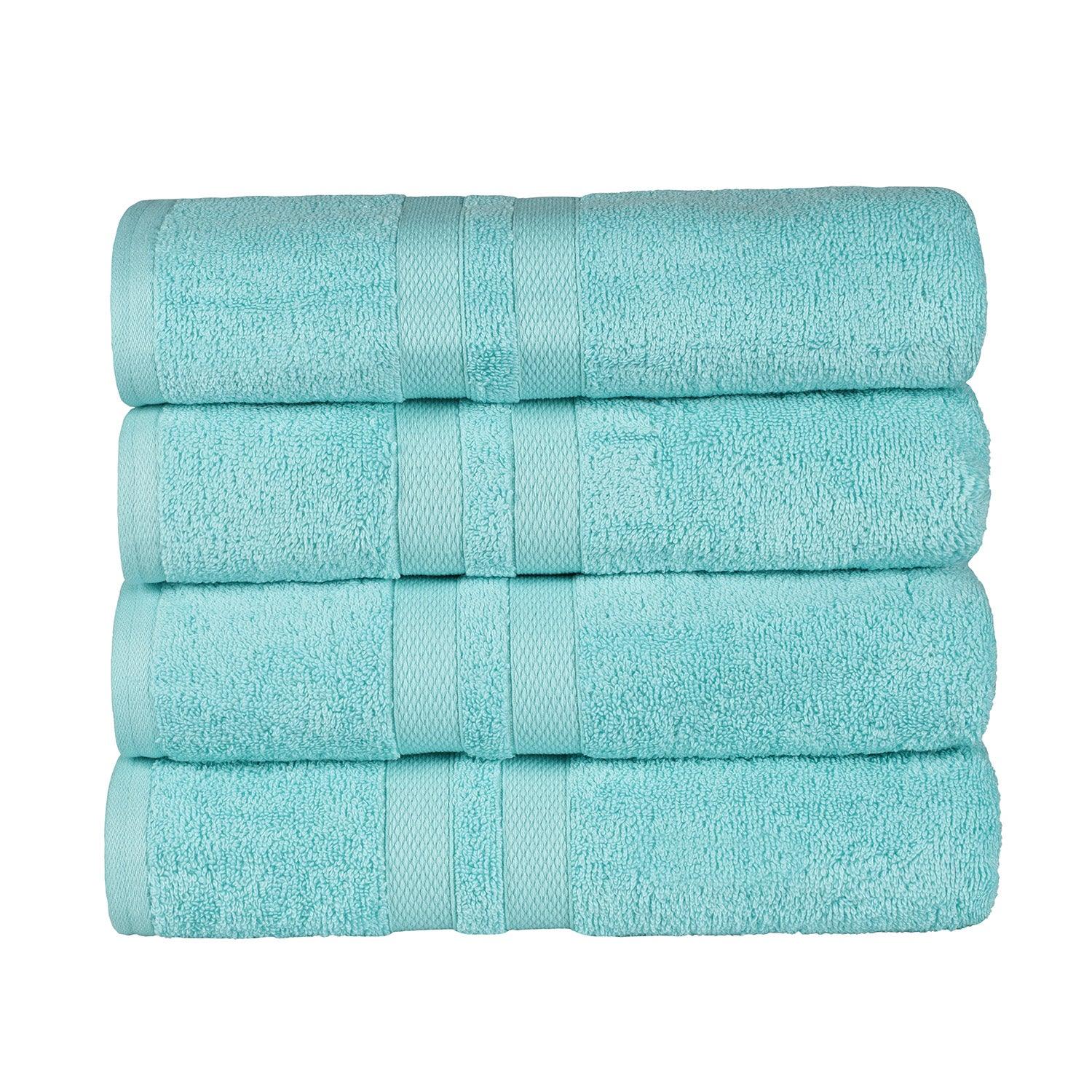Ultra Soft Cotton Absorbent Solid Bath Towel Set of 4