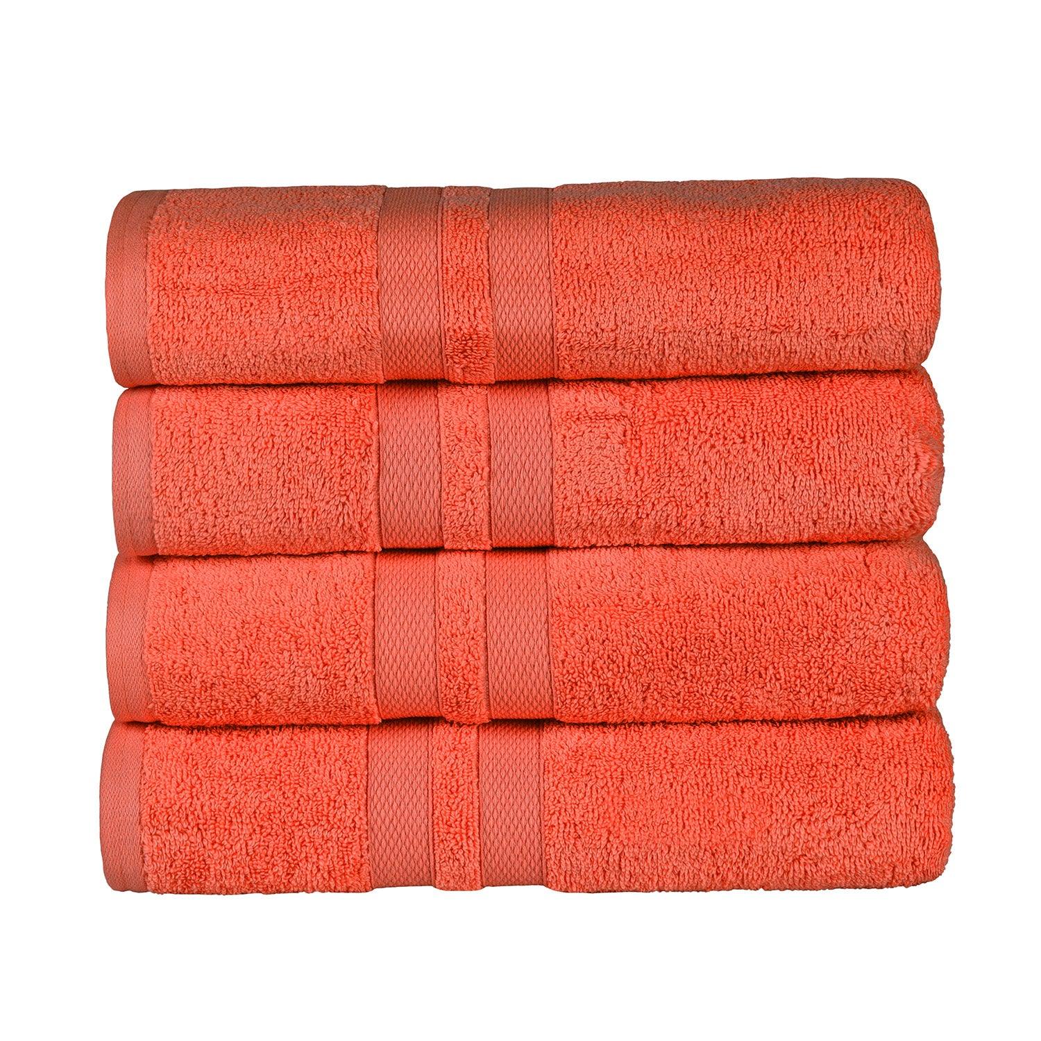 Ultra Soft Cotton Absorbent Solid Bath Towel Set of 4