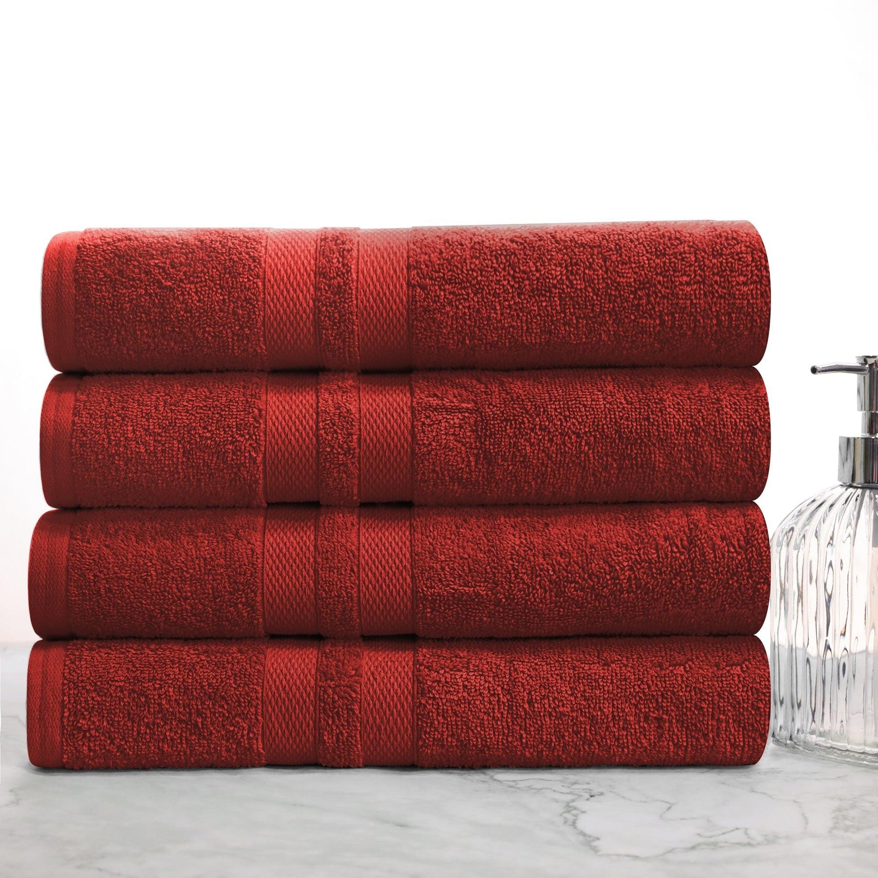 Ultra Soft Cotton Absorbent Solid Bath Towel Set of 4