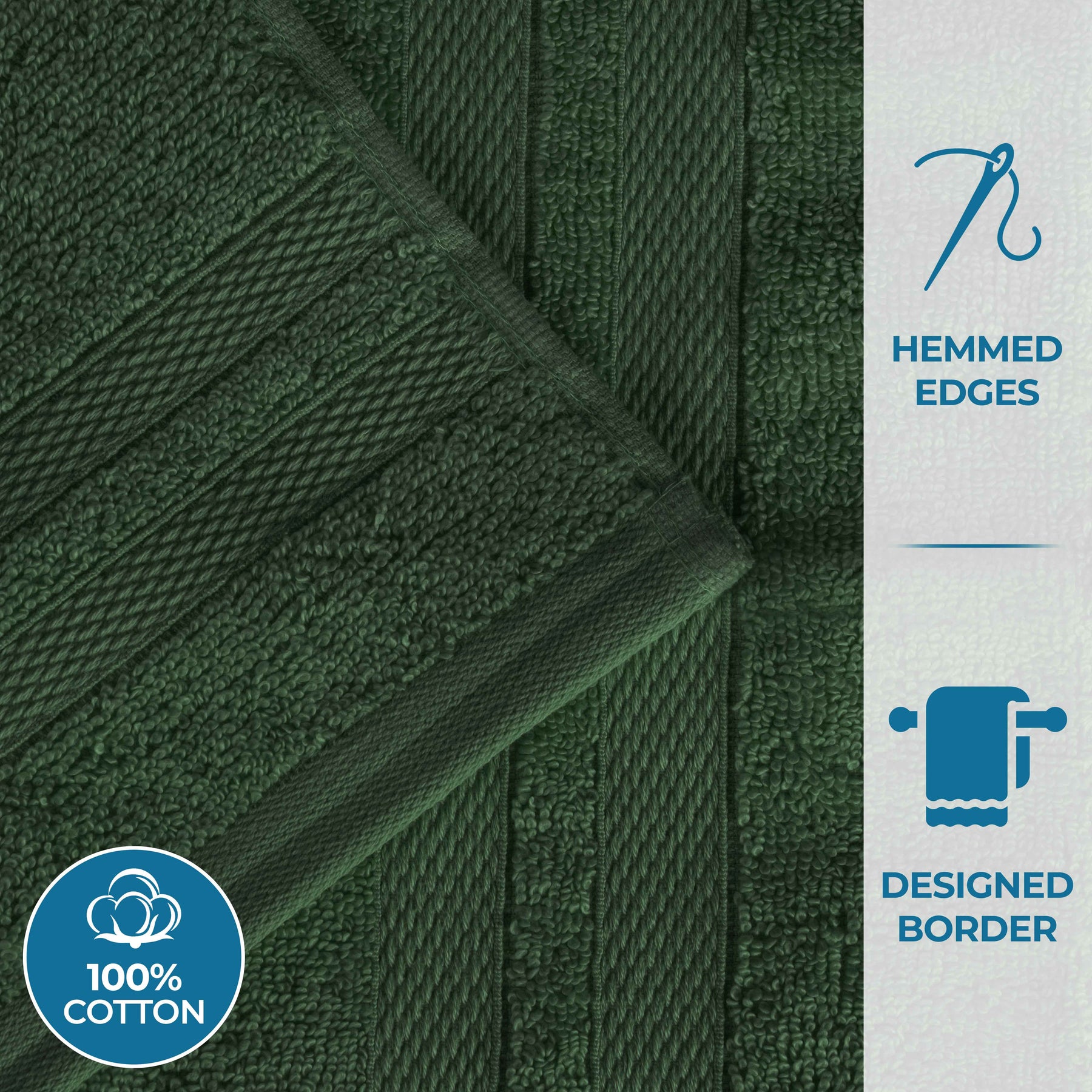 Ultra-Soft Cotton Solid Medium Weight Absorbent Bath Towel Set of 2