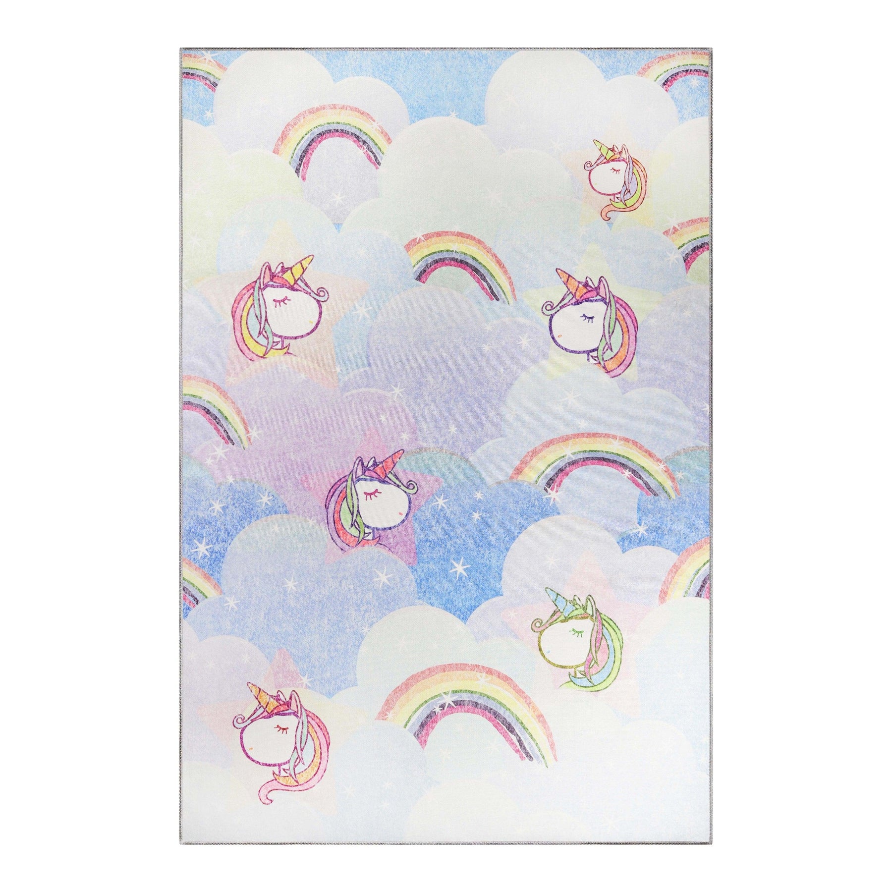 Unicorn Colorful Rainbow Playroom Kids Rugs Indoor Area Rug