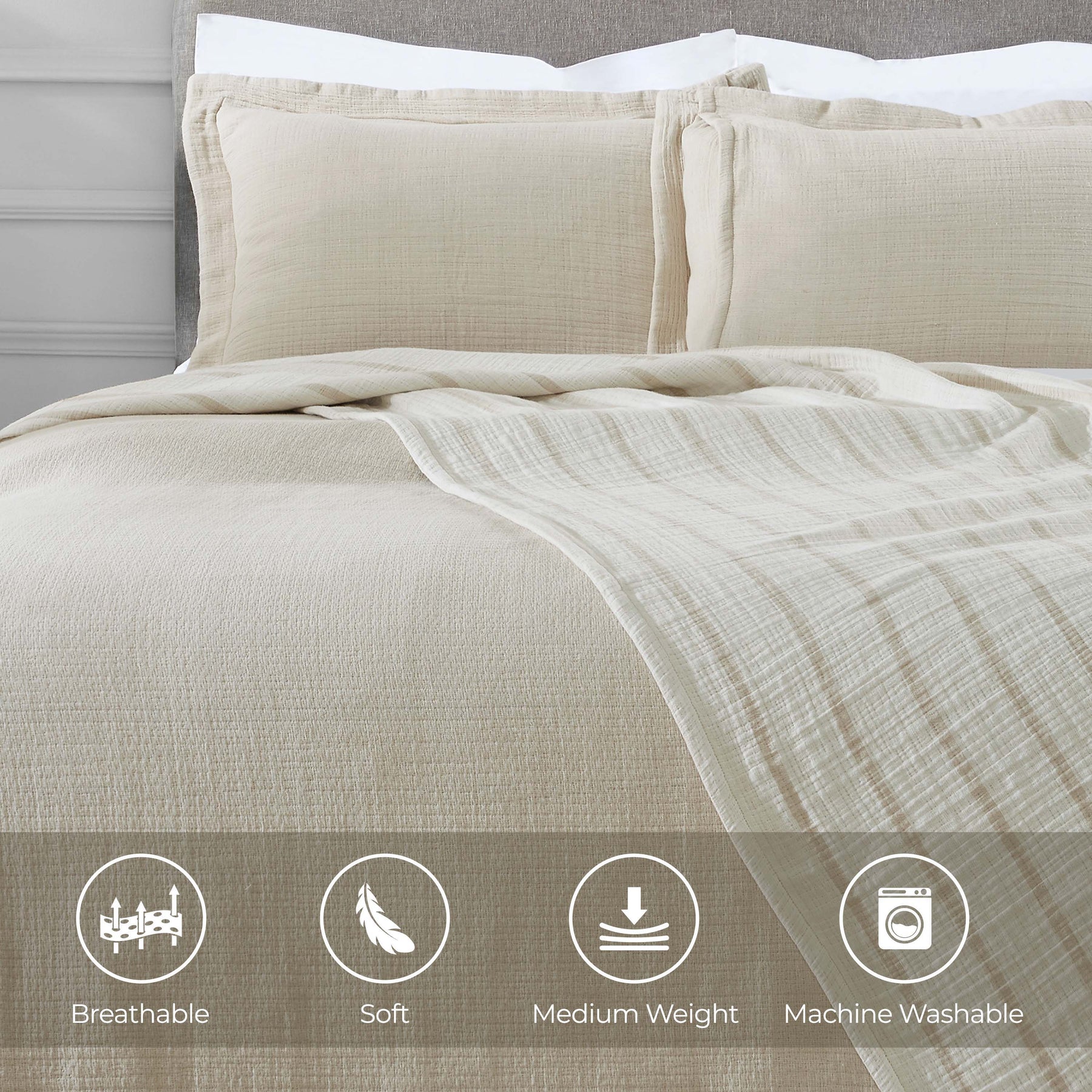 Valencia Cotton Reversible Medium Weight Matelasse Bedspread Set