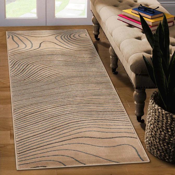 Veer Modern Abstract Wood Grain Indoor Area Rug Or Runner